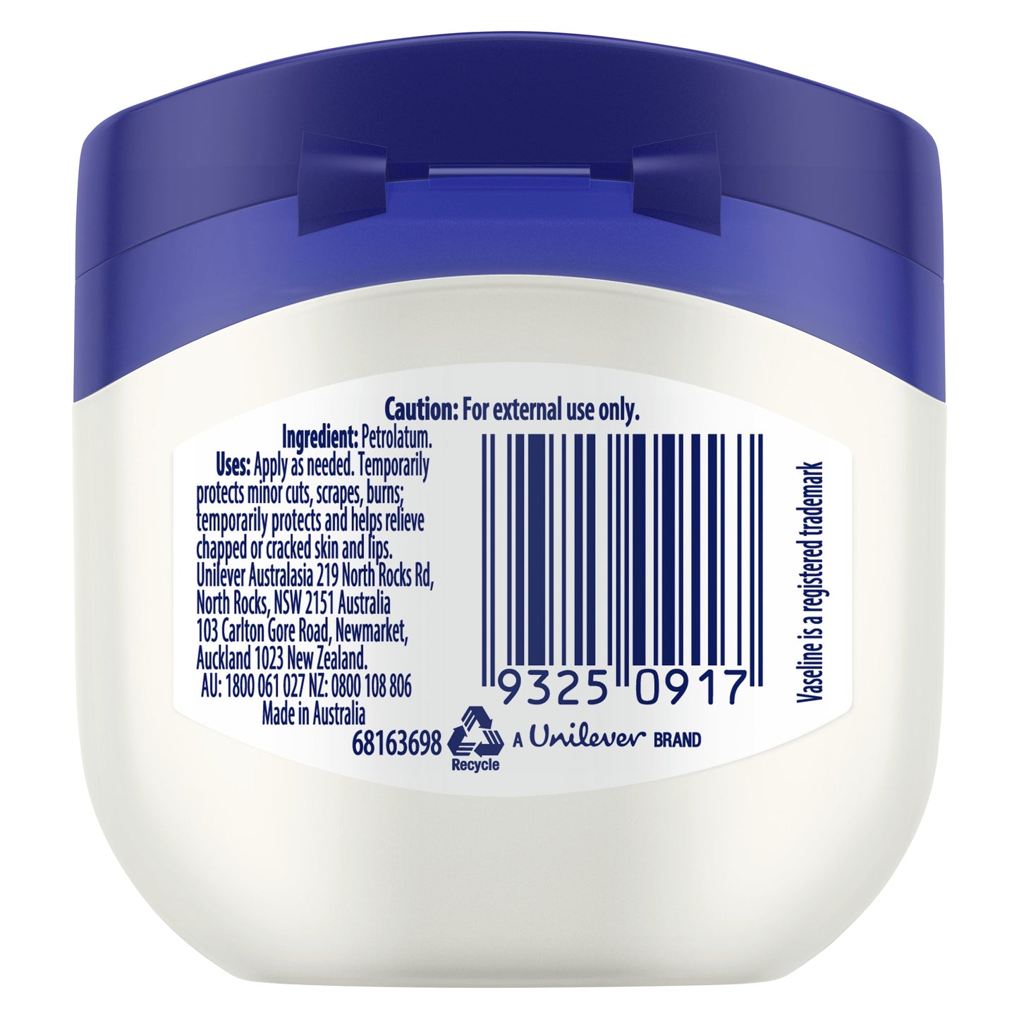 VASELINE PETROLEUM JELLY 50G JAR