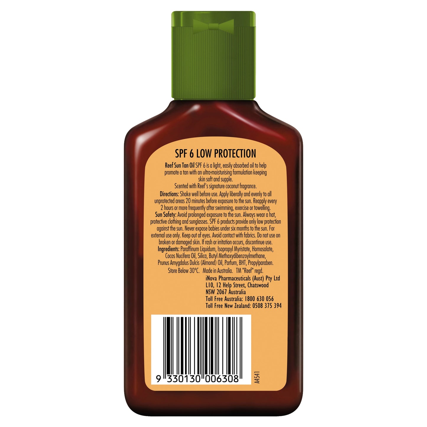 Reef Dark Sun Tan Oil SPF 6+ Coconut - 125mL