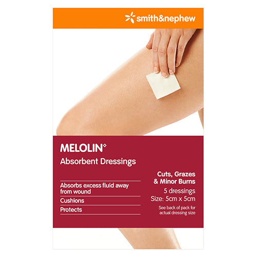 Melolin Low Adherent Dressing 5cm x 5cm 5 Pack