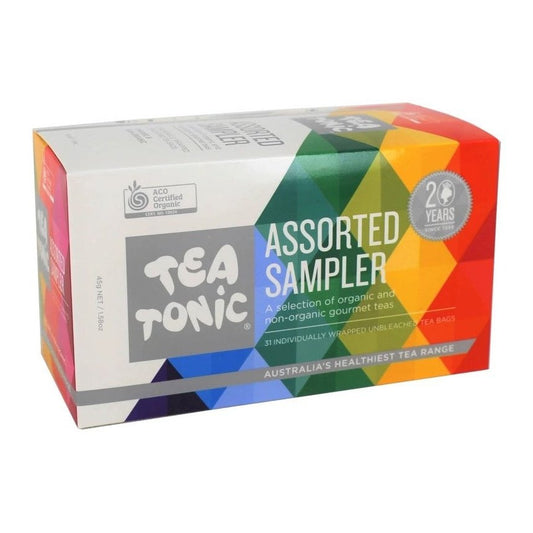 Tea Tonic Organic Assorted Sampler Tea Bags x 33 Tea Bags