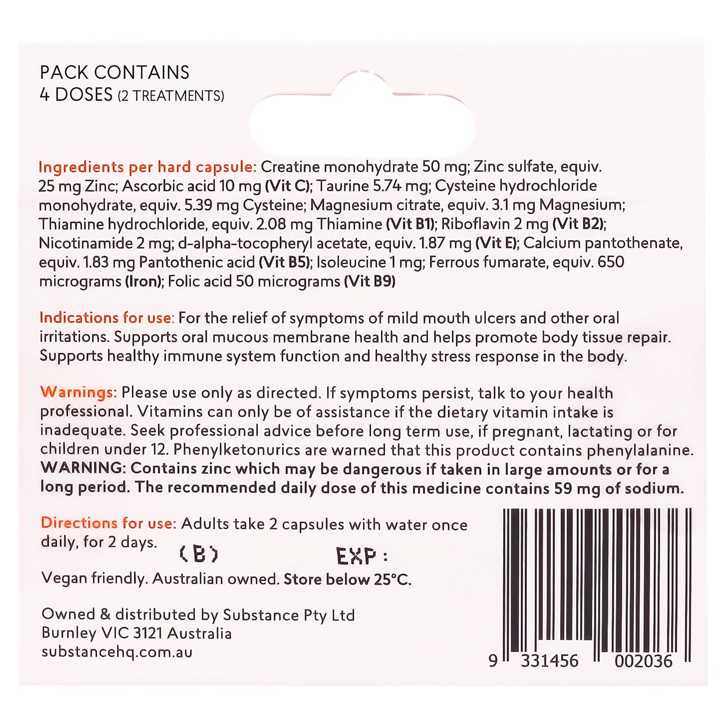 Mouth Ulcer 8 Capsules