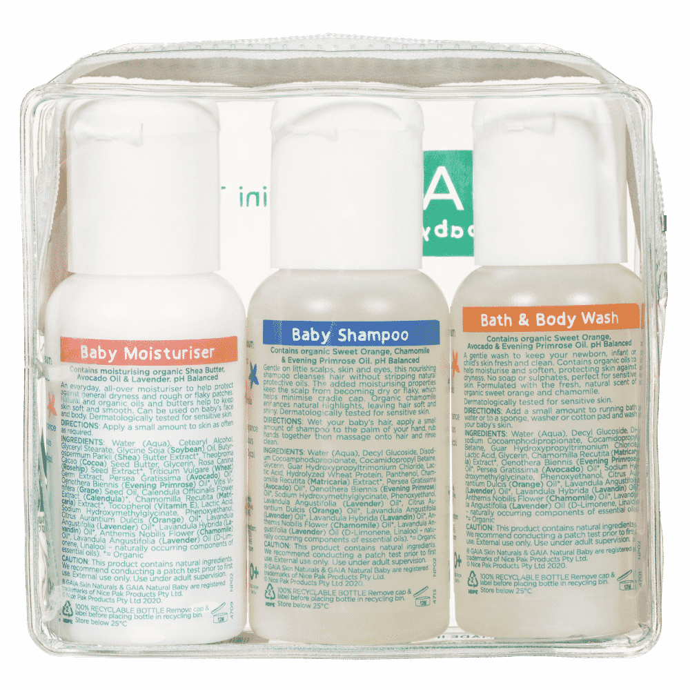 GAIA Natural Baby 3Pack Mini Traveller Kit 50ml