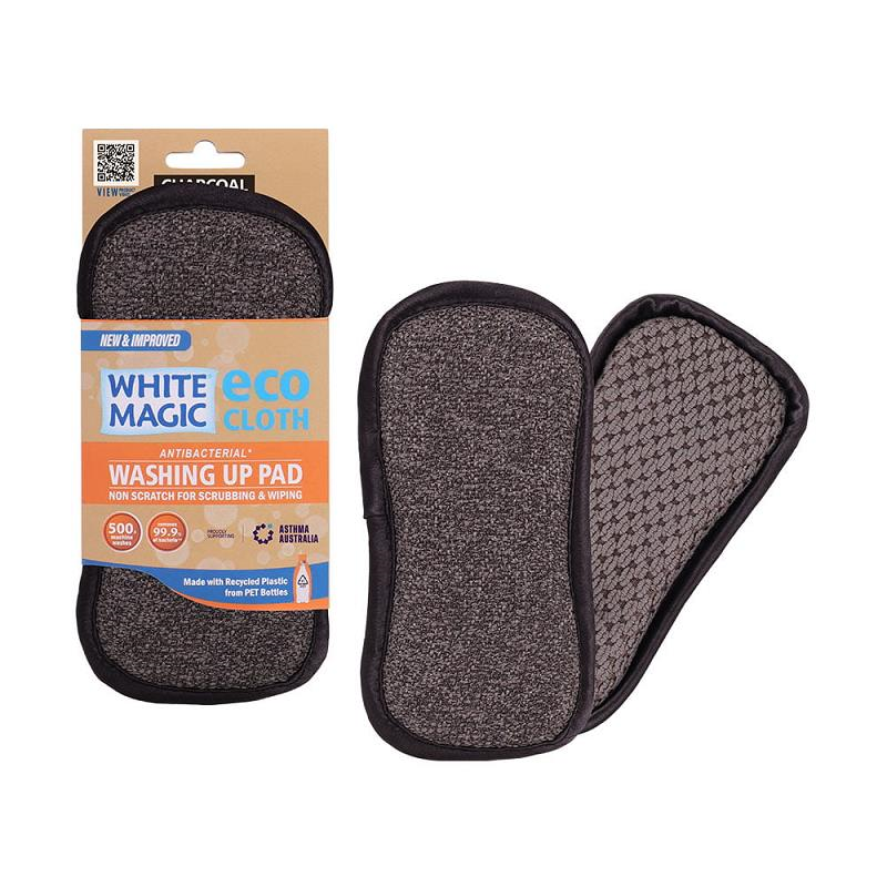 White Magic Washing Up Pad Charcoal 1Pk(Pack of 7)