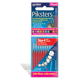 Piksters Inter Brush Size 4 Pack 10 (red)