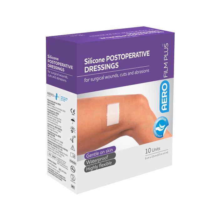 Aerofilm Plus Sensitive Silicone Postoperative Dressing 9 X 10cm 10pk