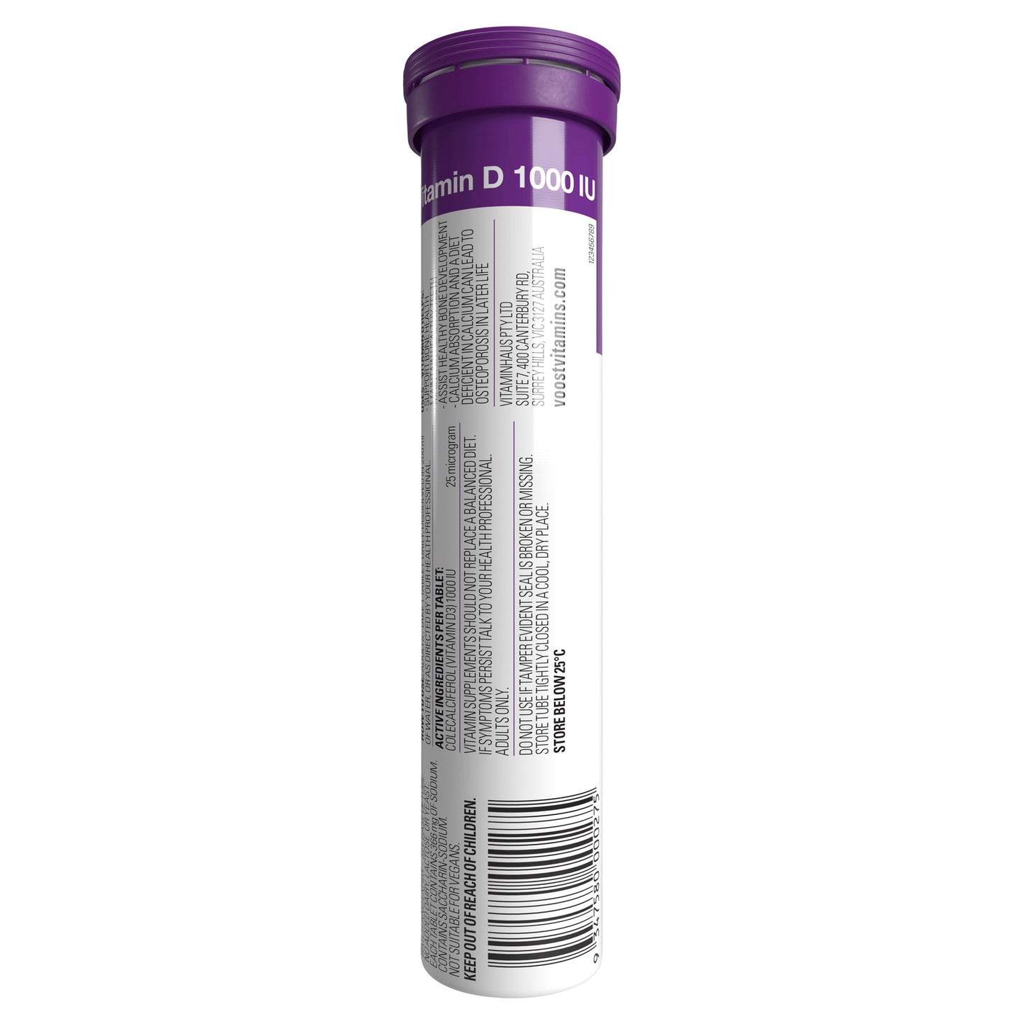 VÖOST Vitamin D 1000 IU Effervescent 20 Berry Tablets