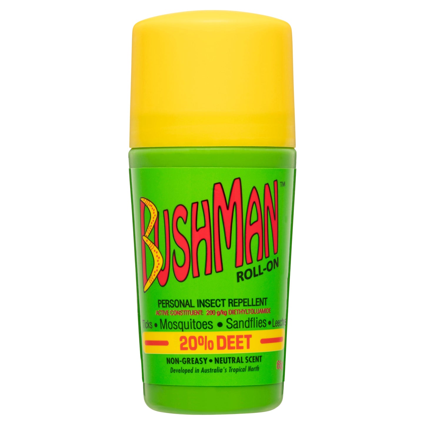 Bushman's Roll-on Personal Insect Repellent 20% Deet 65g