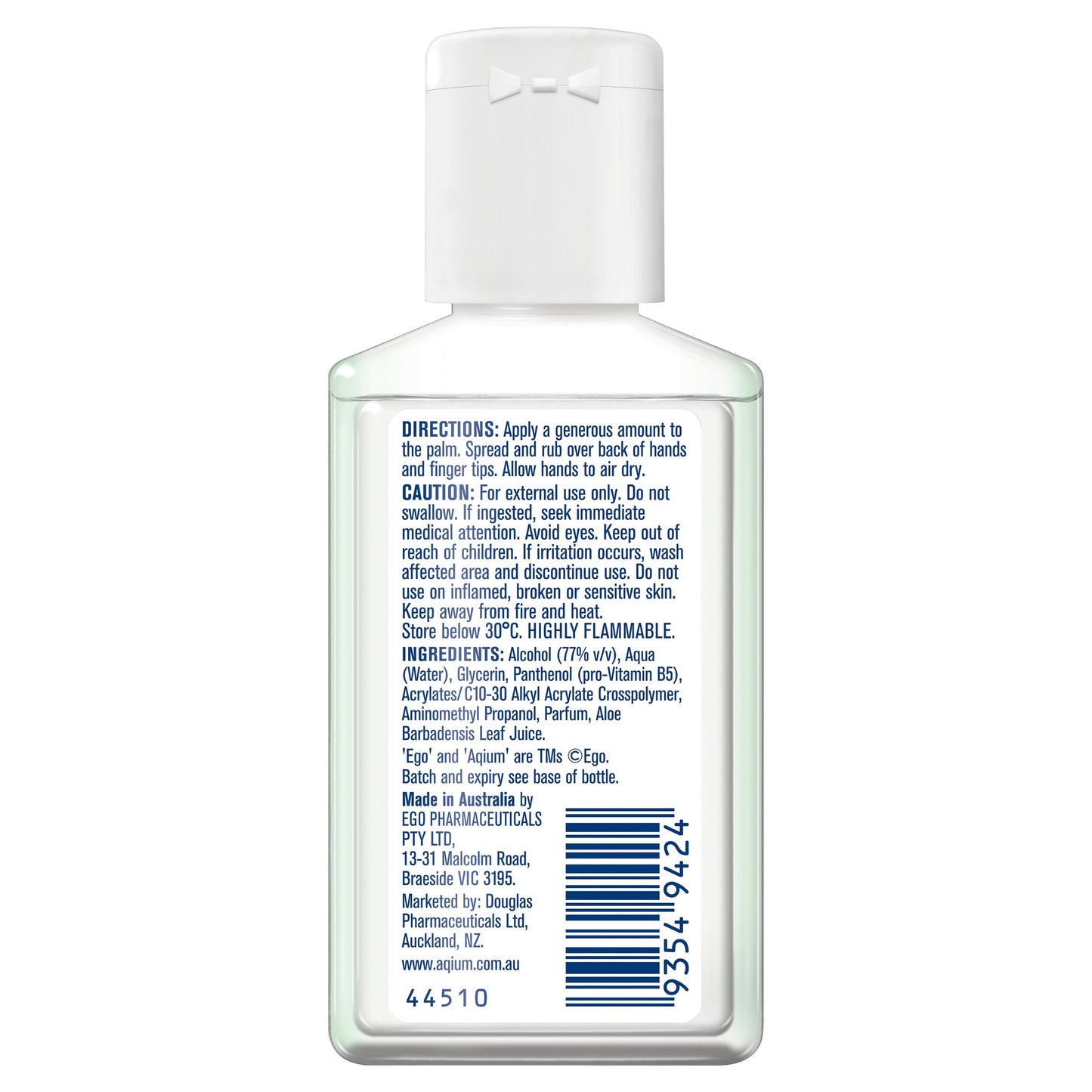 EGO AQIUM A/VERA HAND SANITIZER 60ML