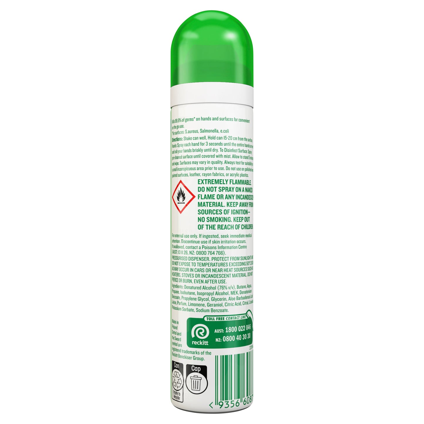 Dettol 2 In 1 Sanitizer Spray With Aloe Vera Extracts 90ml