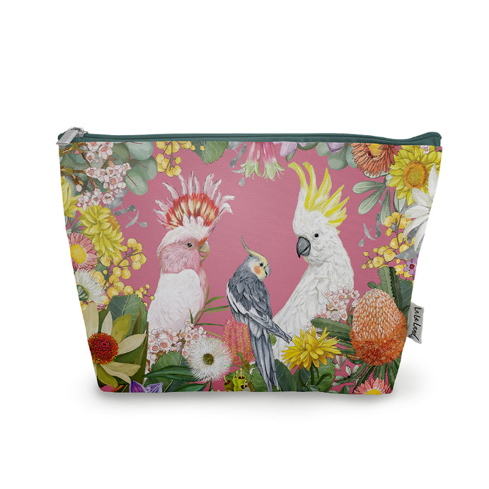 LA LA LAND Holiday Pouch Australian Wildflowers Pink 20 x 28.5cm