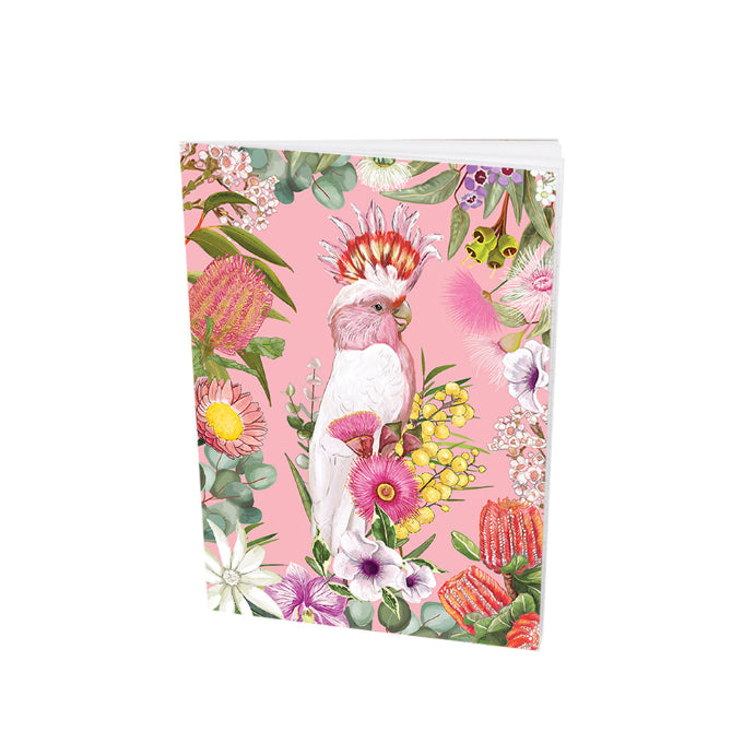 LA LA LAND Pocket Notebook Australian Wildflowers Pink 10.5 x 15 x 0.5cm