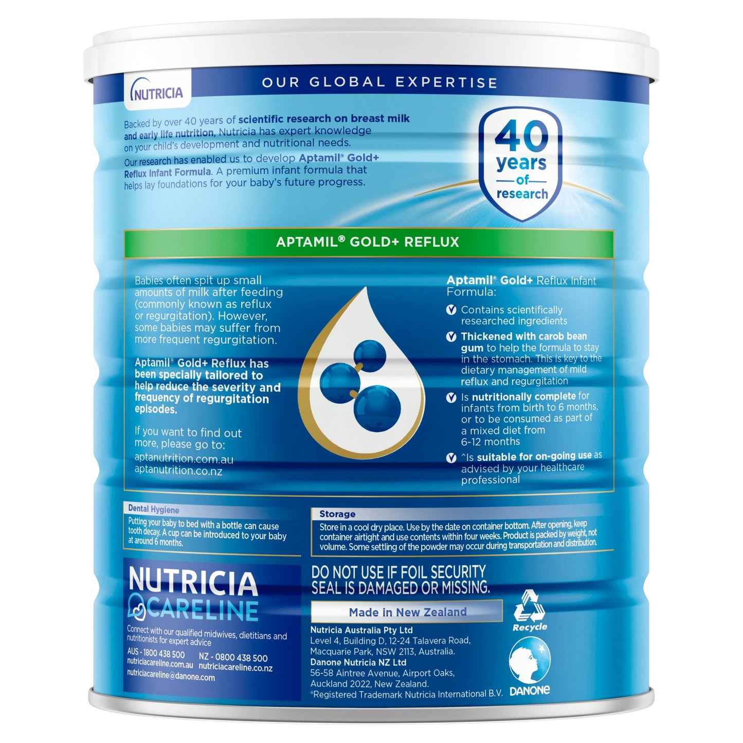 Aptamil Gold+ Reflux 0-12 Months 900g