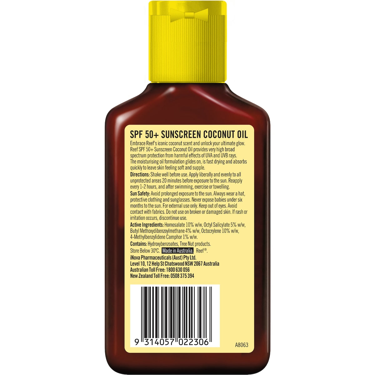 Reef Coconut Sunscreen Oil SPF 50+ 125mL