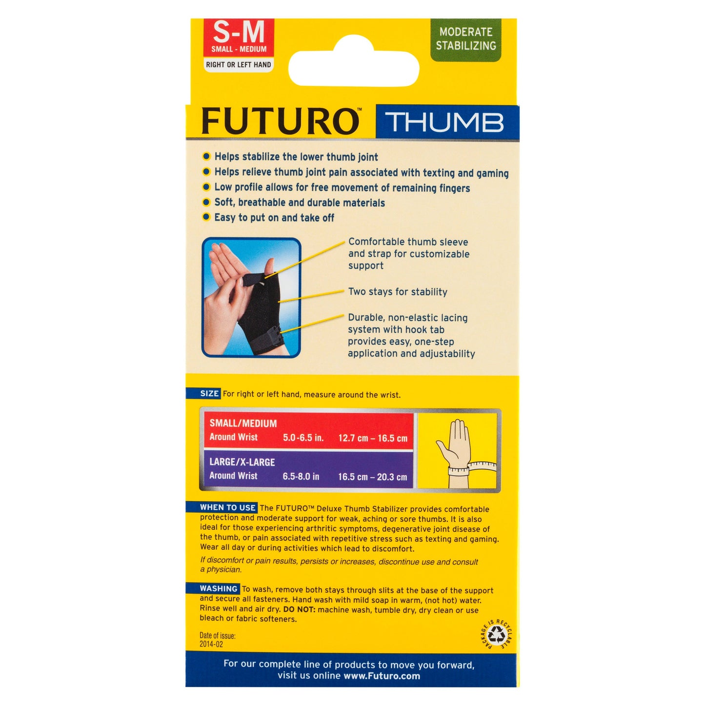 Futuro Deluxe Thumb Stabiliser Black Small - Medium