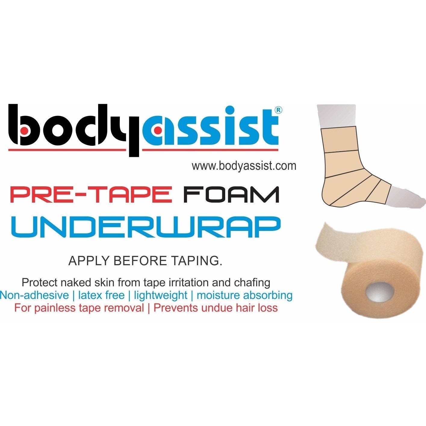 Body Assist Pre-tape Foam Underwrap