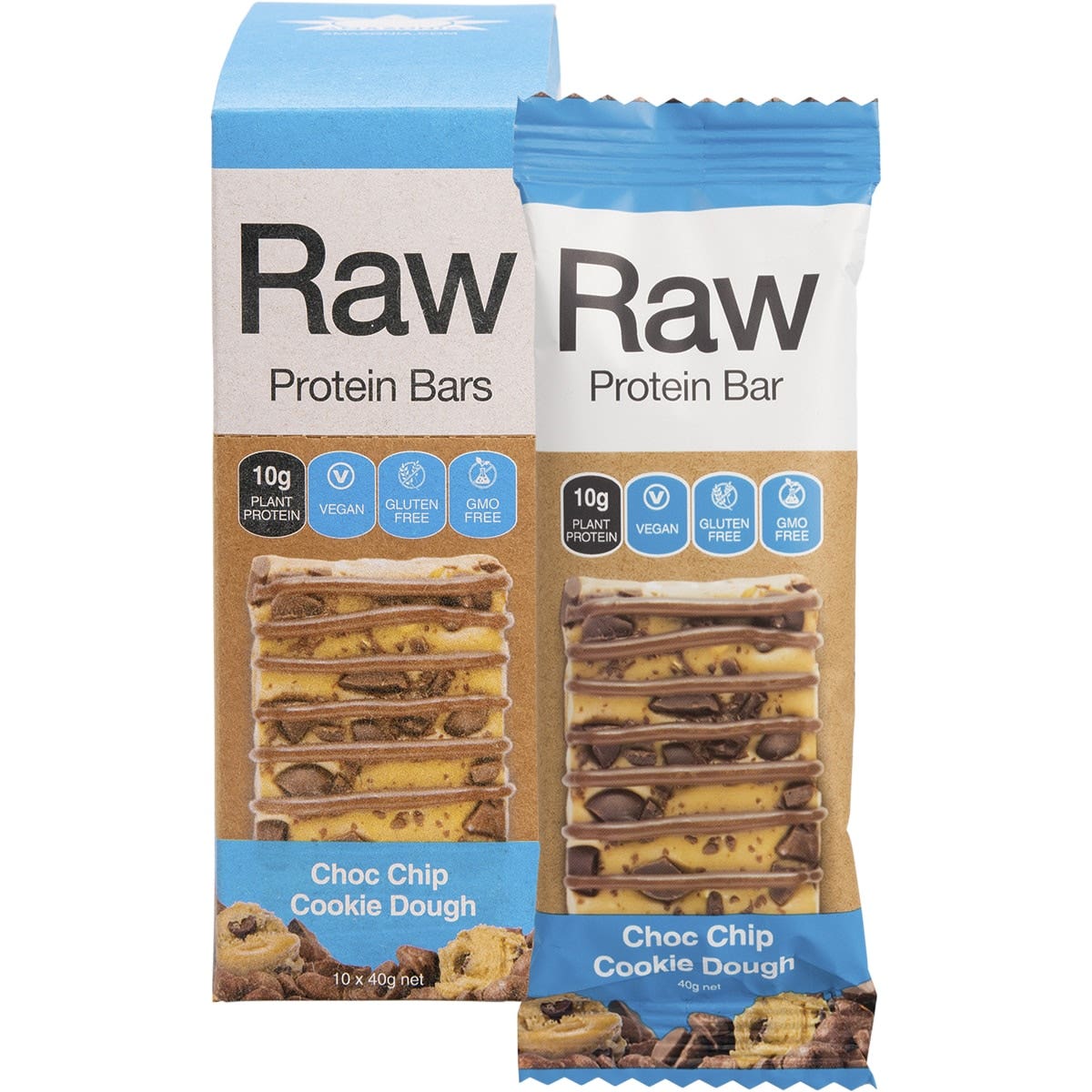 Amazonia Raw Protein Choc Chip Cookie 40g (Pack of 10)
