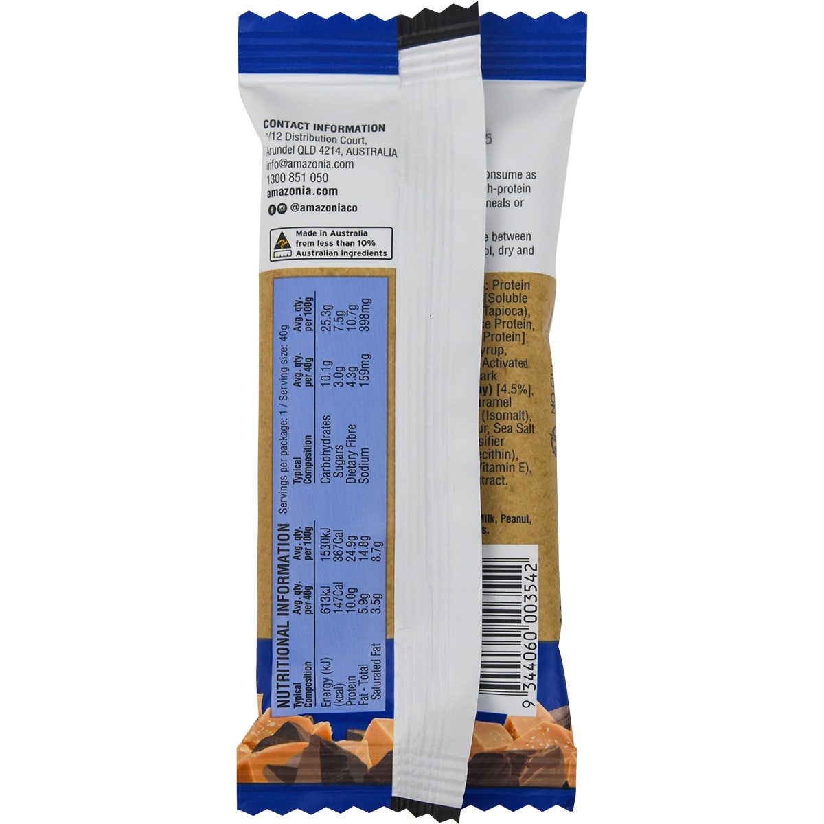 Amazonia Raw Protein Bar Salted Caramel Choc Crisp 40g(Pack of 10)