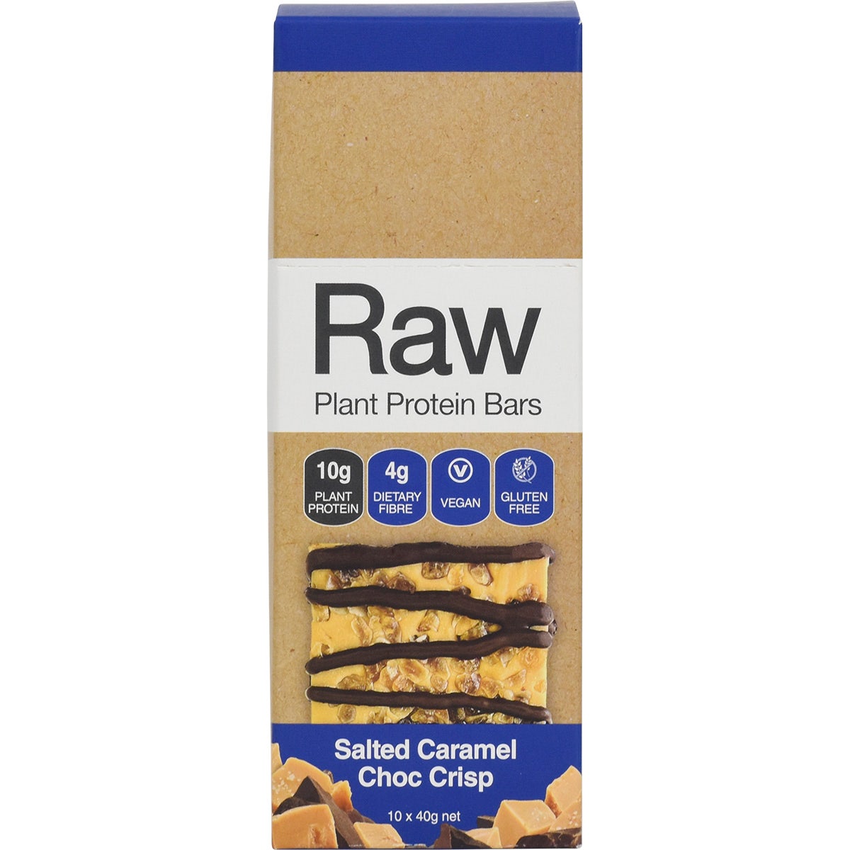 Amazonia Raw Protein Bar Salted Caramel Choc Crisp 40g(Pack of 10)
