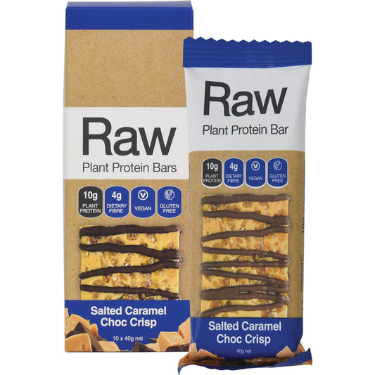 Amazonia Raw Protein Bar Salted Caramel Choc Crisp 40g(Pack of 10)
