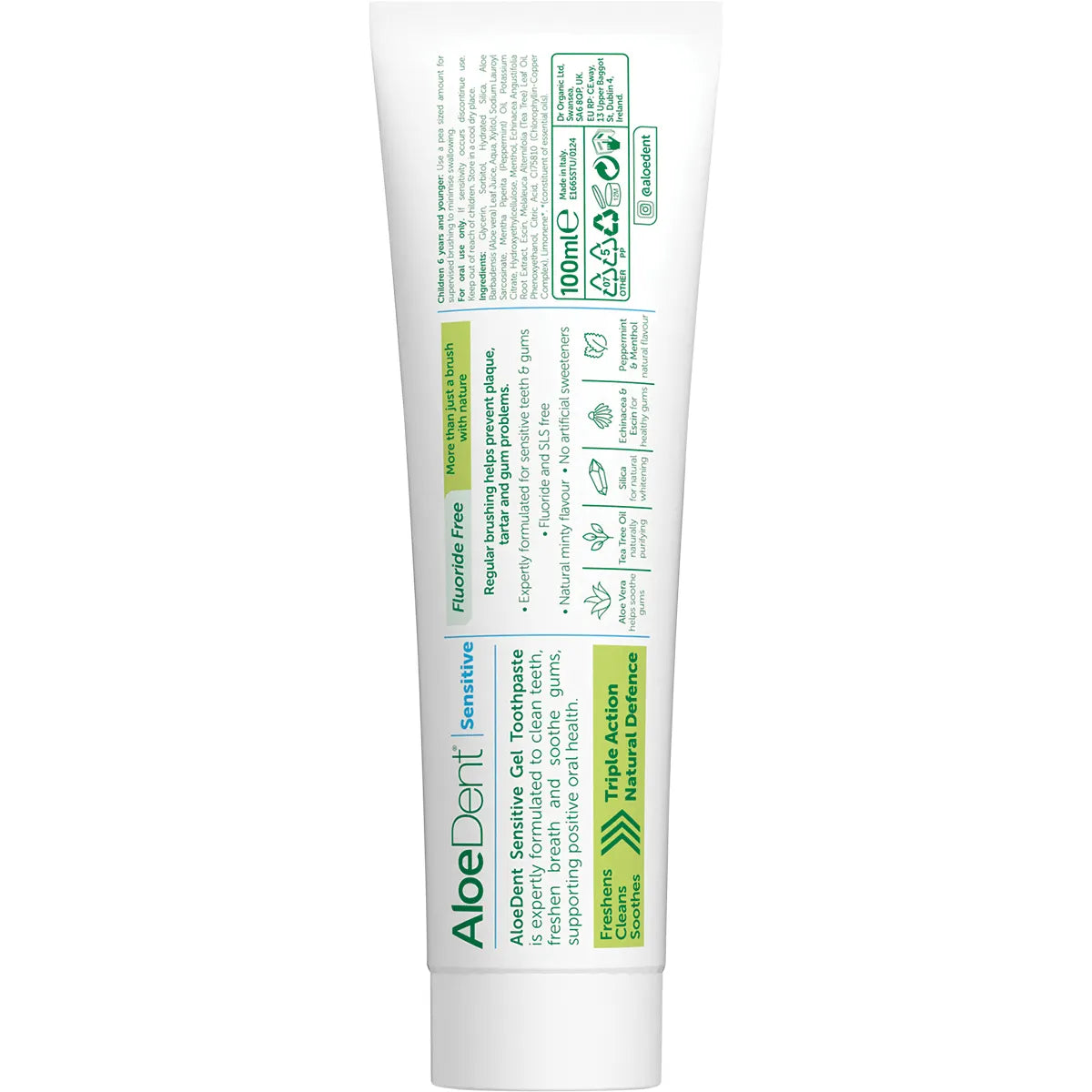 Aloe Dent Toothpaste - Fluoride Free Sensitive 100ml