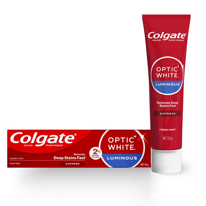 Colgate Optic White Express White Fresh Mint Teeth Whitening Toothpaste with hydrogen peroxide 125g