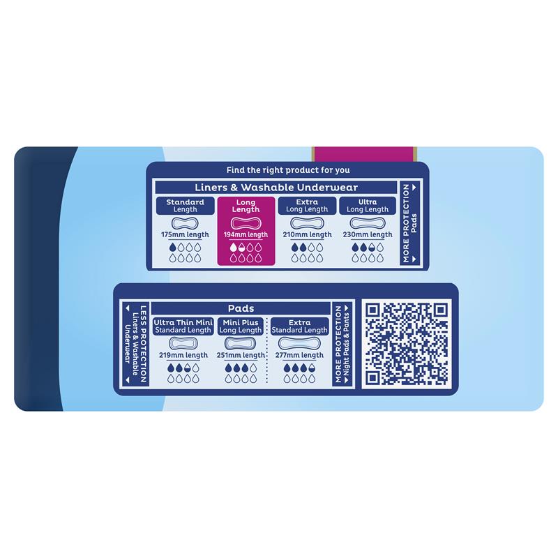 Tena Liners Extra Long Length 26 Pack