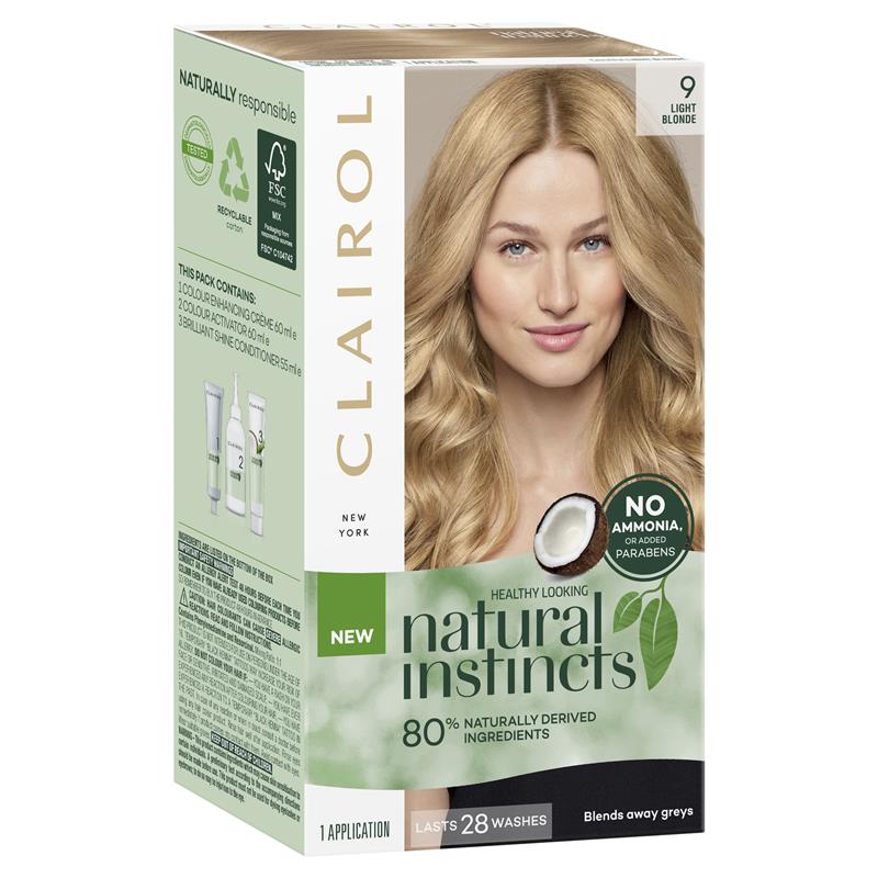 Clairol Natural Instincts Semi-Permanant Hair Colour, 9 Light Blonde