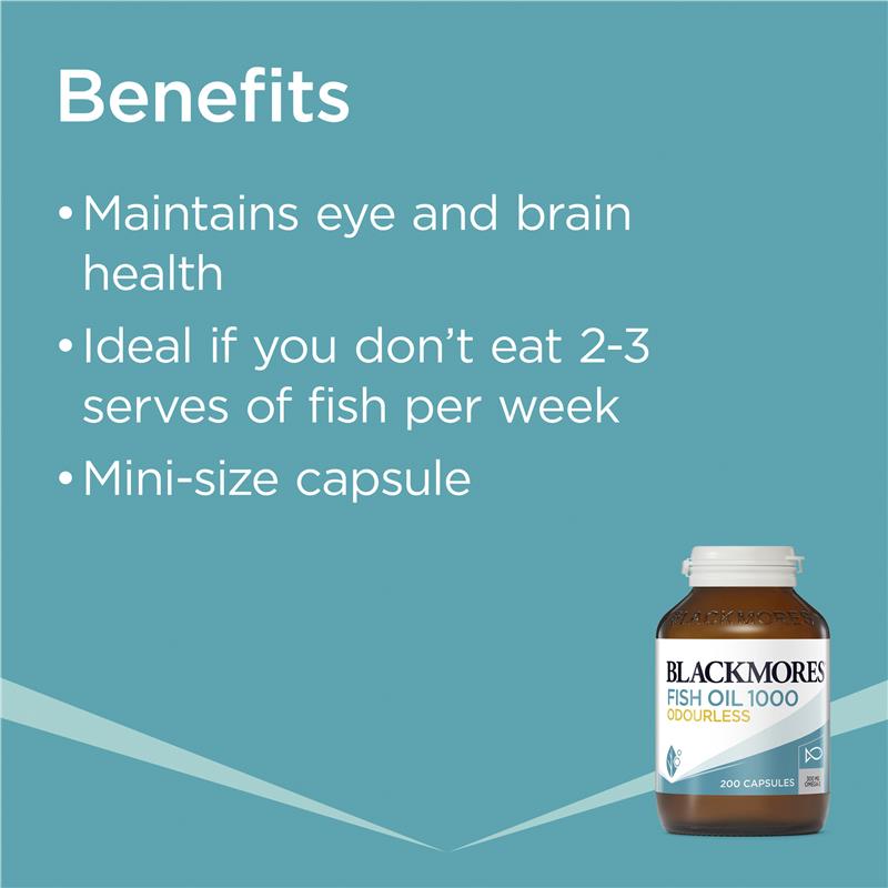 Blackmores Odourless Fish Oil 1000mg 200 Capsules