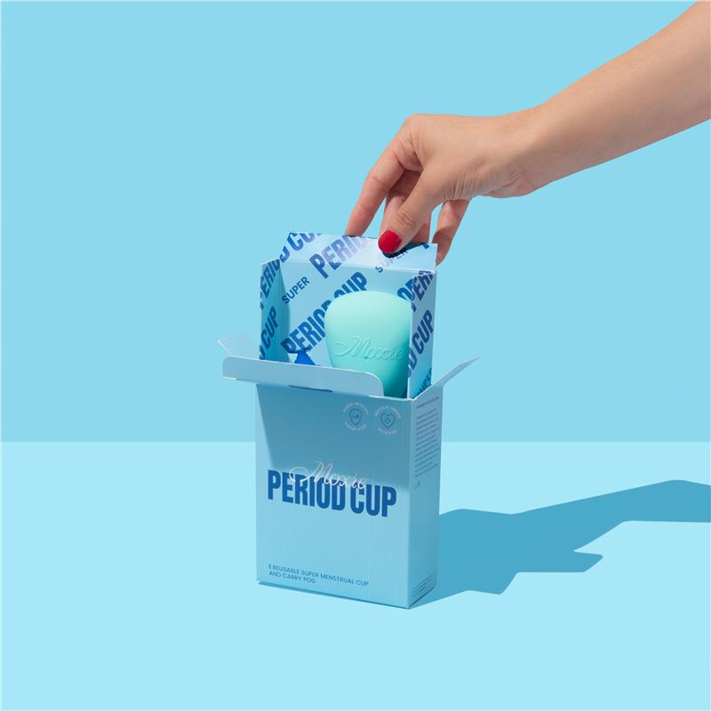 Moxie Menstrual Cup with Purse-worthy Pod Super