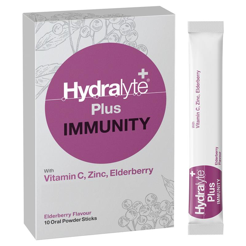 HYDRALYTE PLUS IMMUNITY ELDERBERRY 10 Sachets