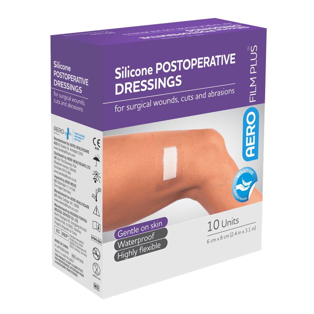 Aerofilm Plus Sensitive Silicone Postoperative Dressing 6 X 8cm 10pk