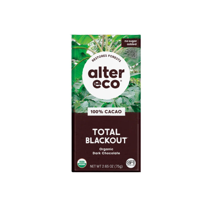 Alter Eco Chocolate (Organic) Dark Total Blackout 75g 12 Pack