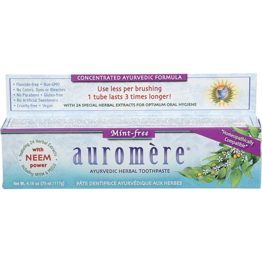 Auromere Toothpaste Ayurvedic Mint Free Fluoride Free 117g