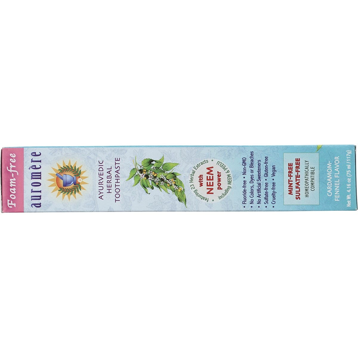 Auromere Toothpaste Ayurvedic Cardamom Fennel Fluoride Free 117g