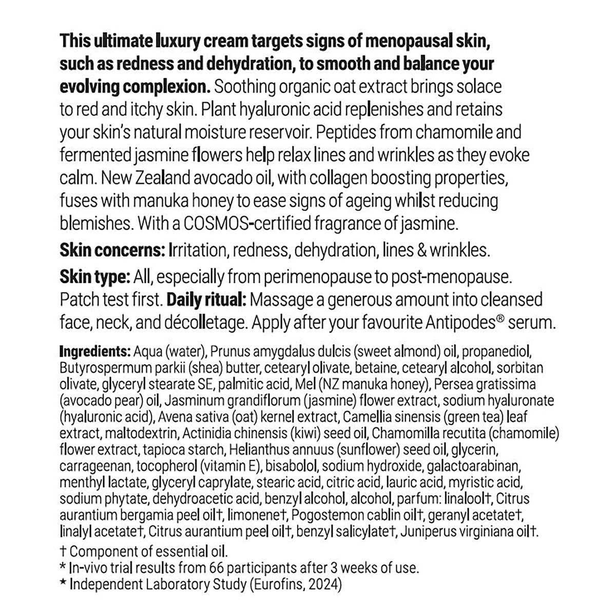 Antipodes Jasmine Flower Menopause Facial Cream 60ml