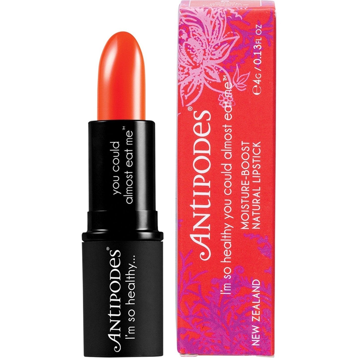 Antipodes Moisture-boost Natural Lipstick Piha Beach Tangerine 4g