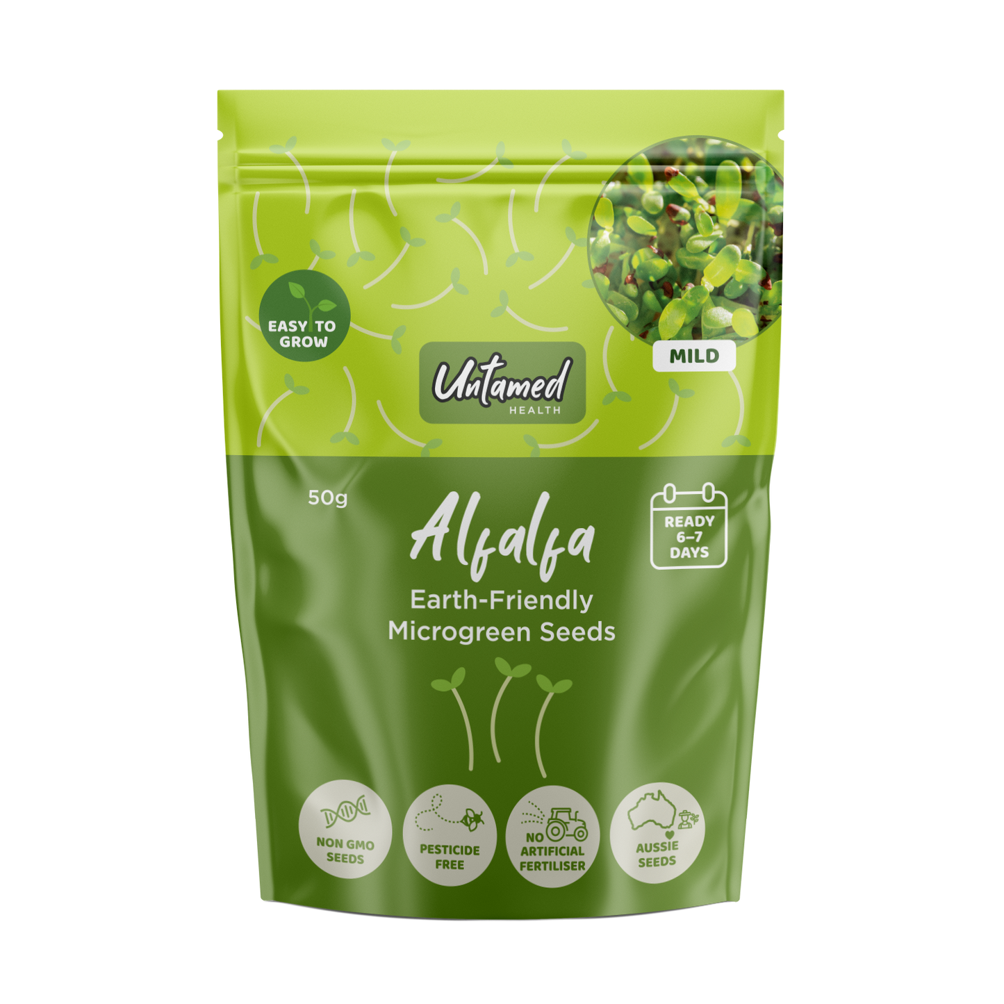 Untamed Health Alfalfa Microgreens Seeds 50g