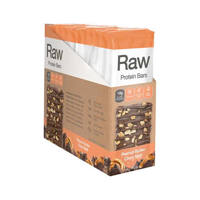 Amazonia Raw Protein Bar Peanut Butter Choc Melt 10x40g