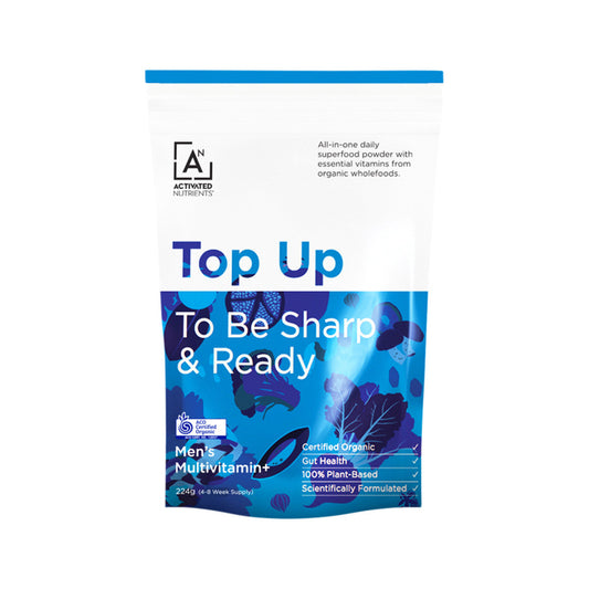 Activated Nutrients Organic Top Up Men's Superfood Multivitamin+ (to Be Sharp & Ready) 224g