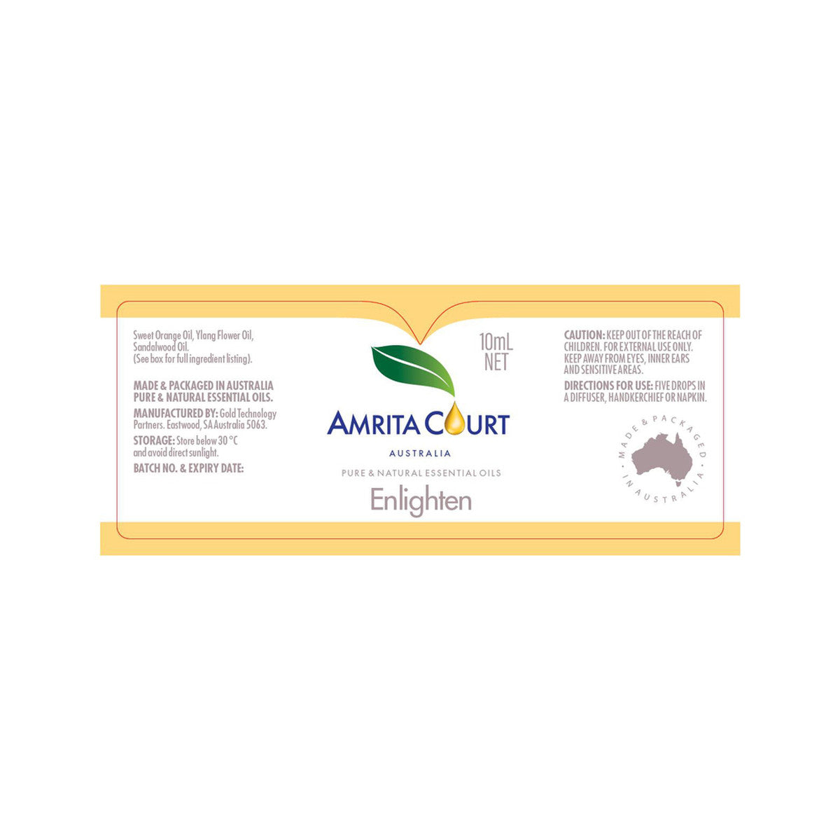 Amrita Court Pure & Natural Essential Oil Blend Enlighten 10ml