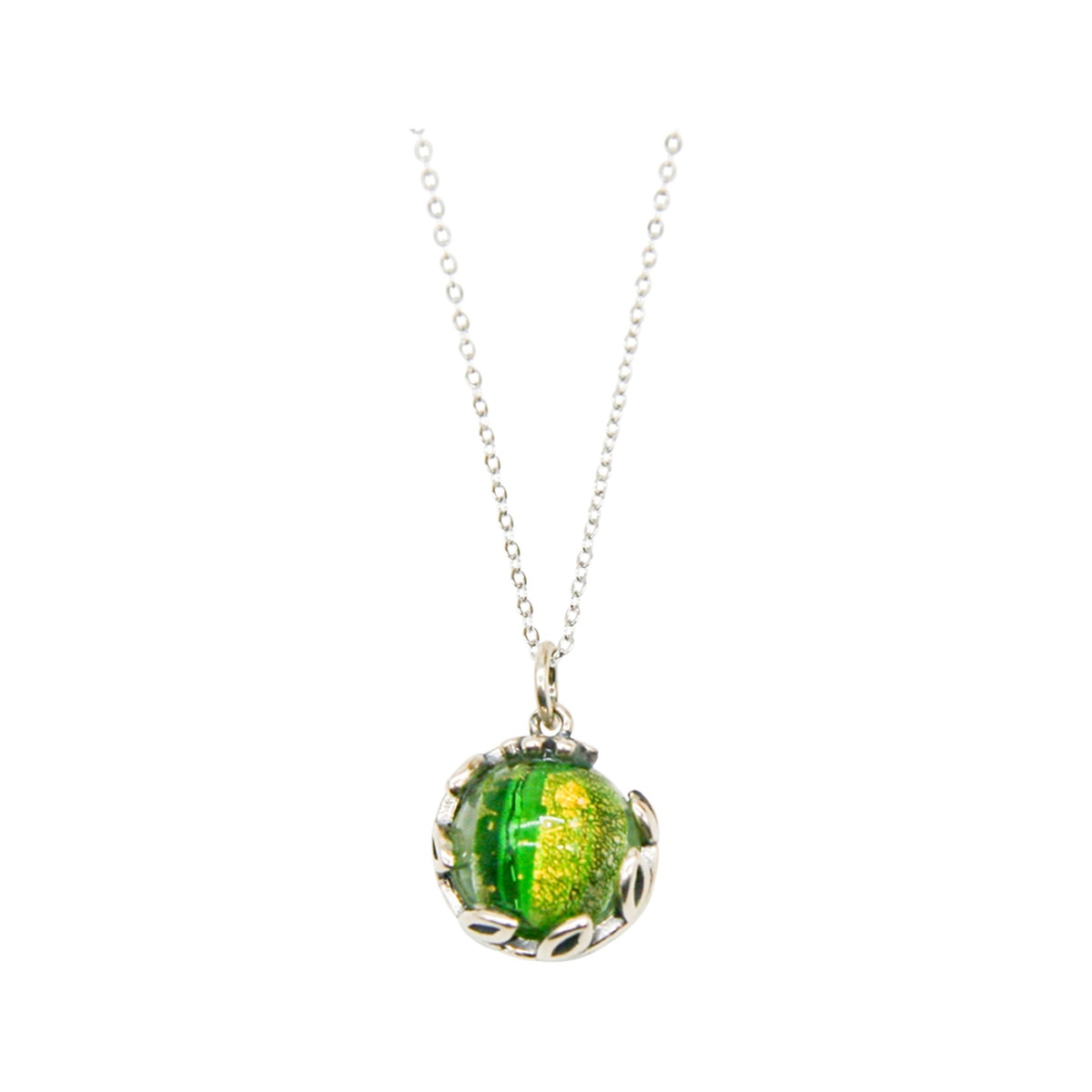 Amrita Court Aroma Necklace White Gold Planet Aurum Verdant (Golden Green) + Purify Essential Oil 10ml Pk