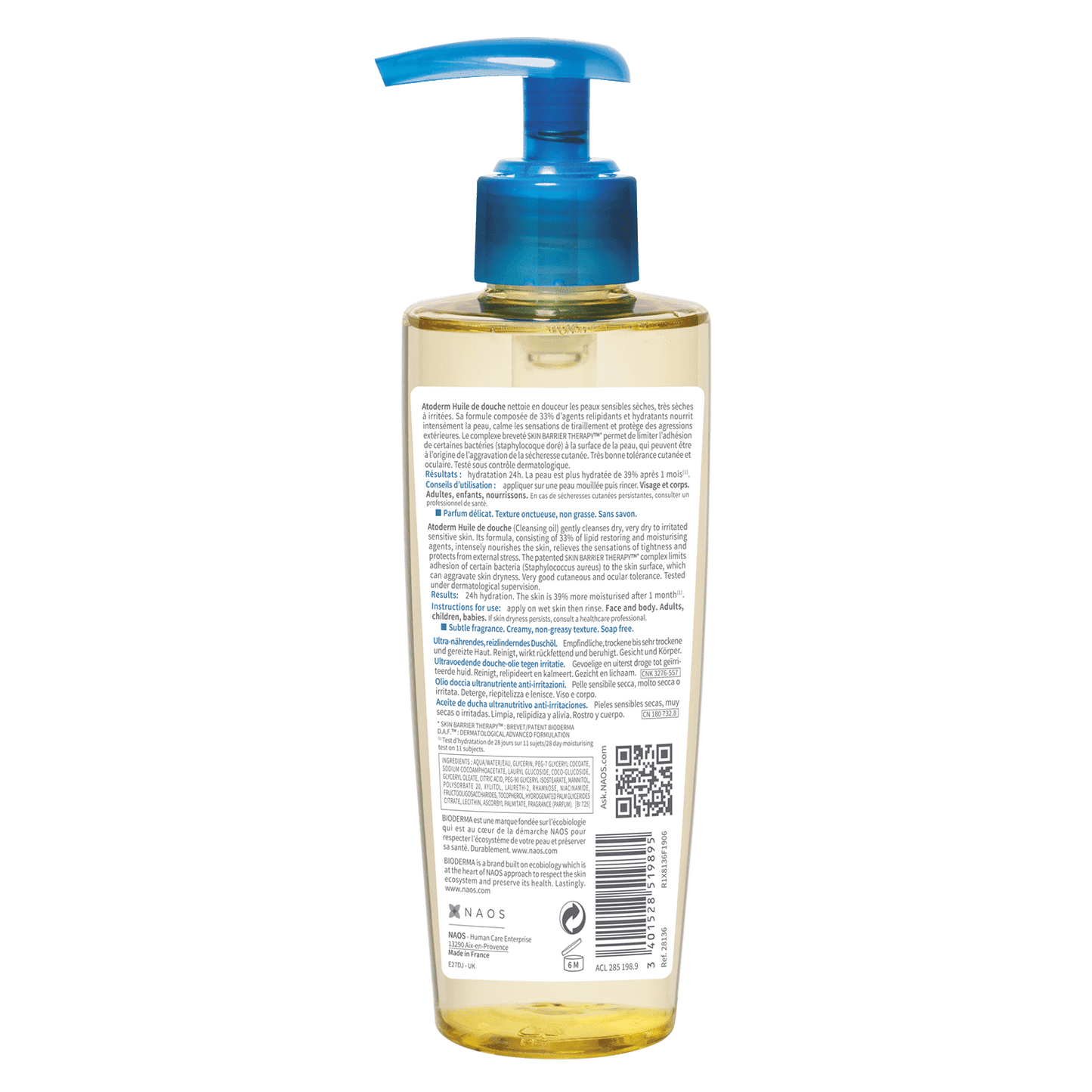 Bioderma Atoderm Shower Oil Huile de Douche 200ml