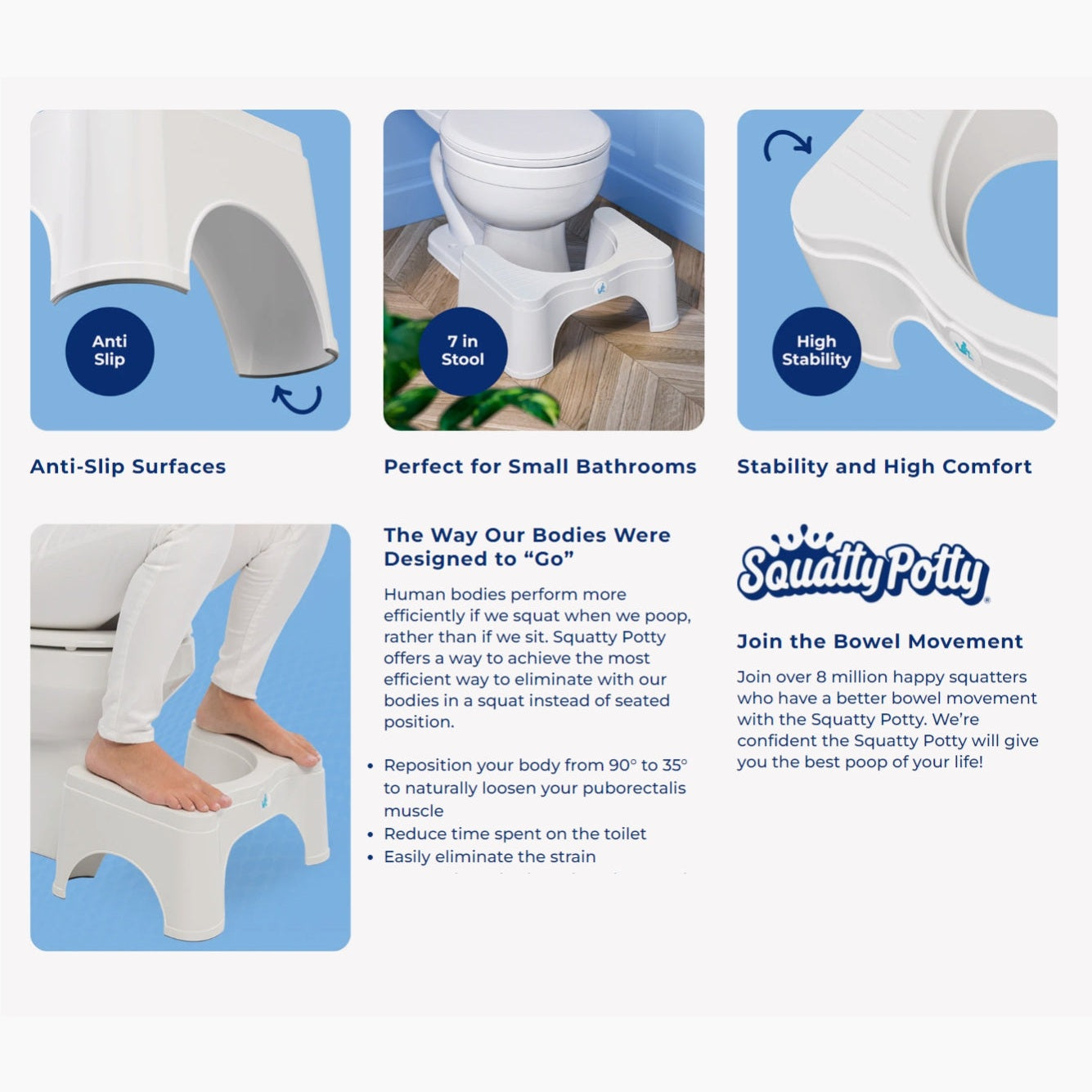 SQUATTY POTTY FOOTSTOOL 7/22.5cm BASE 2.0 (US/CH)