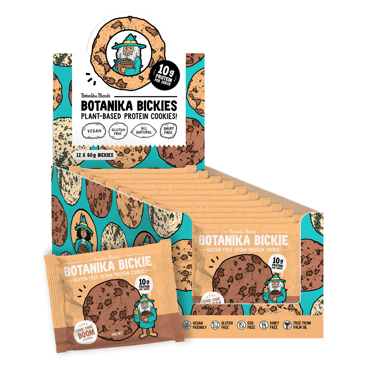 Botanika Blends Botanika Bickie Vegan Protein Cookie- Choc Choc Boom 60g 12 Pack