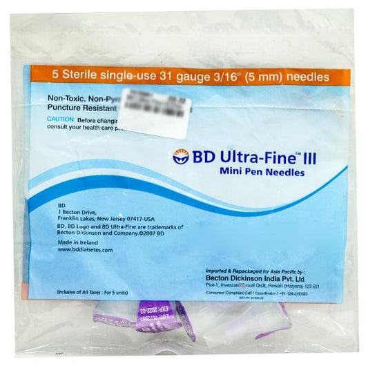 BD Ultra-Fine Pen Needle 31g x 5mm 7 Pack