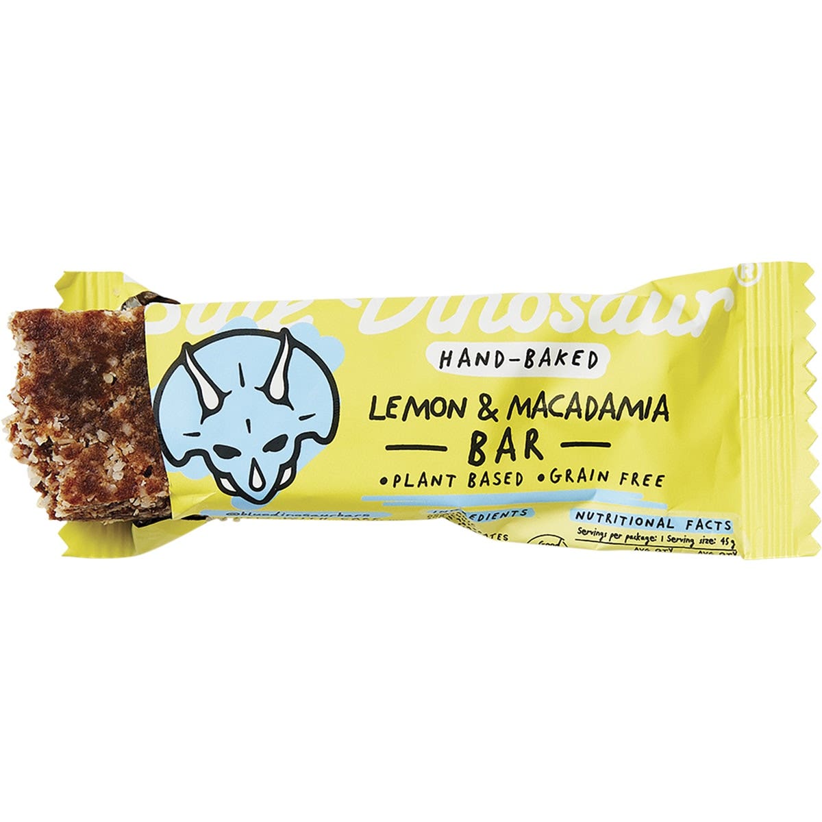 Blue Dinosaur Hand-baked Bar Lemon Macadamia 45g 12 Pack