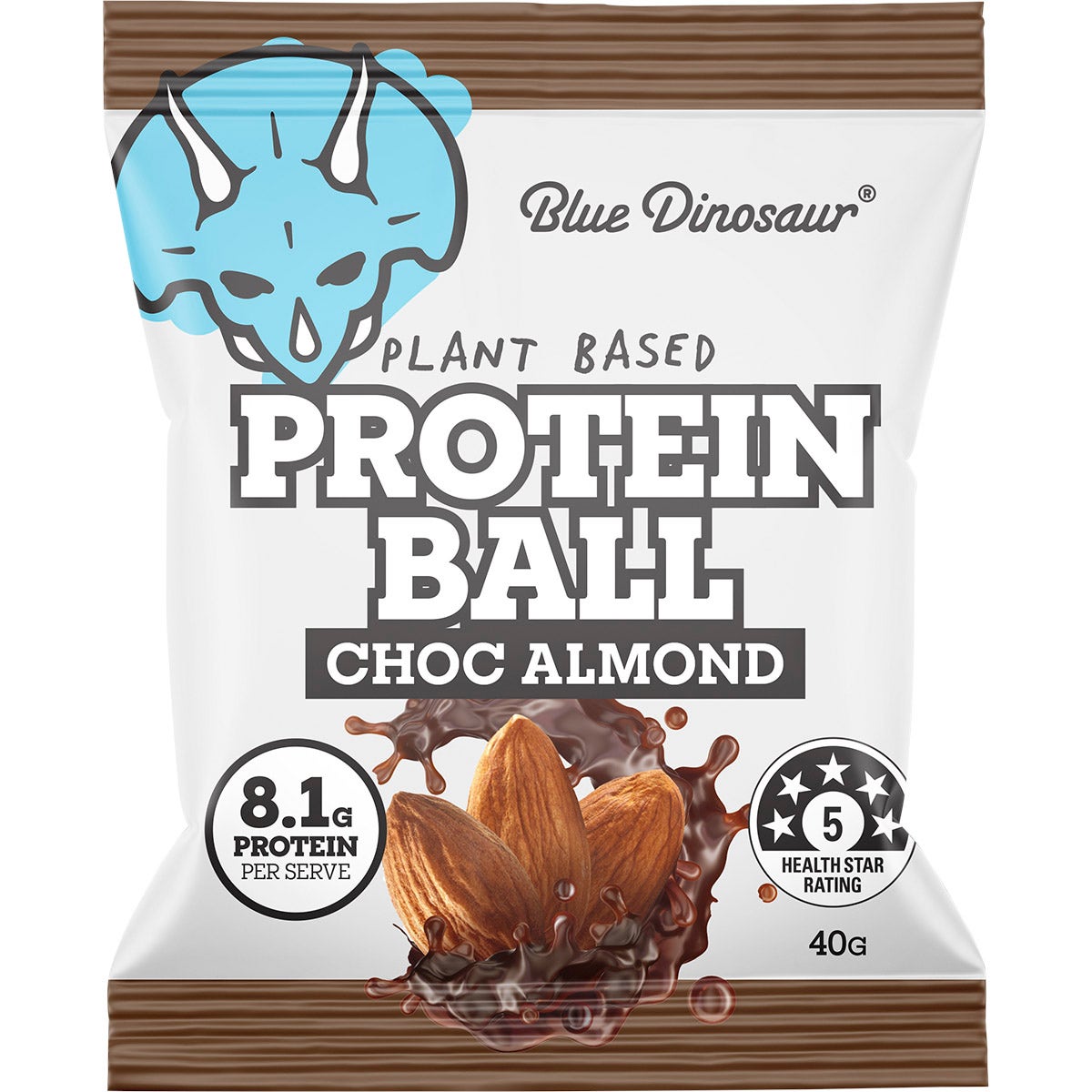 Blue Dinosaur Protein Ball Choc Almond 12x40g