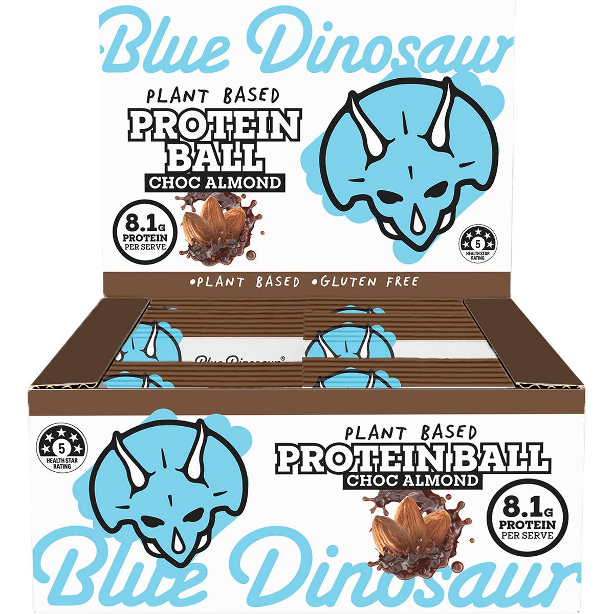 Blue Dinosaur Protein Ball Choc Almond 12x40g