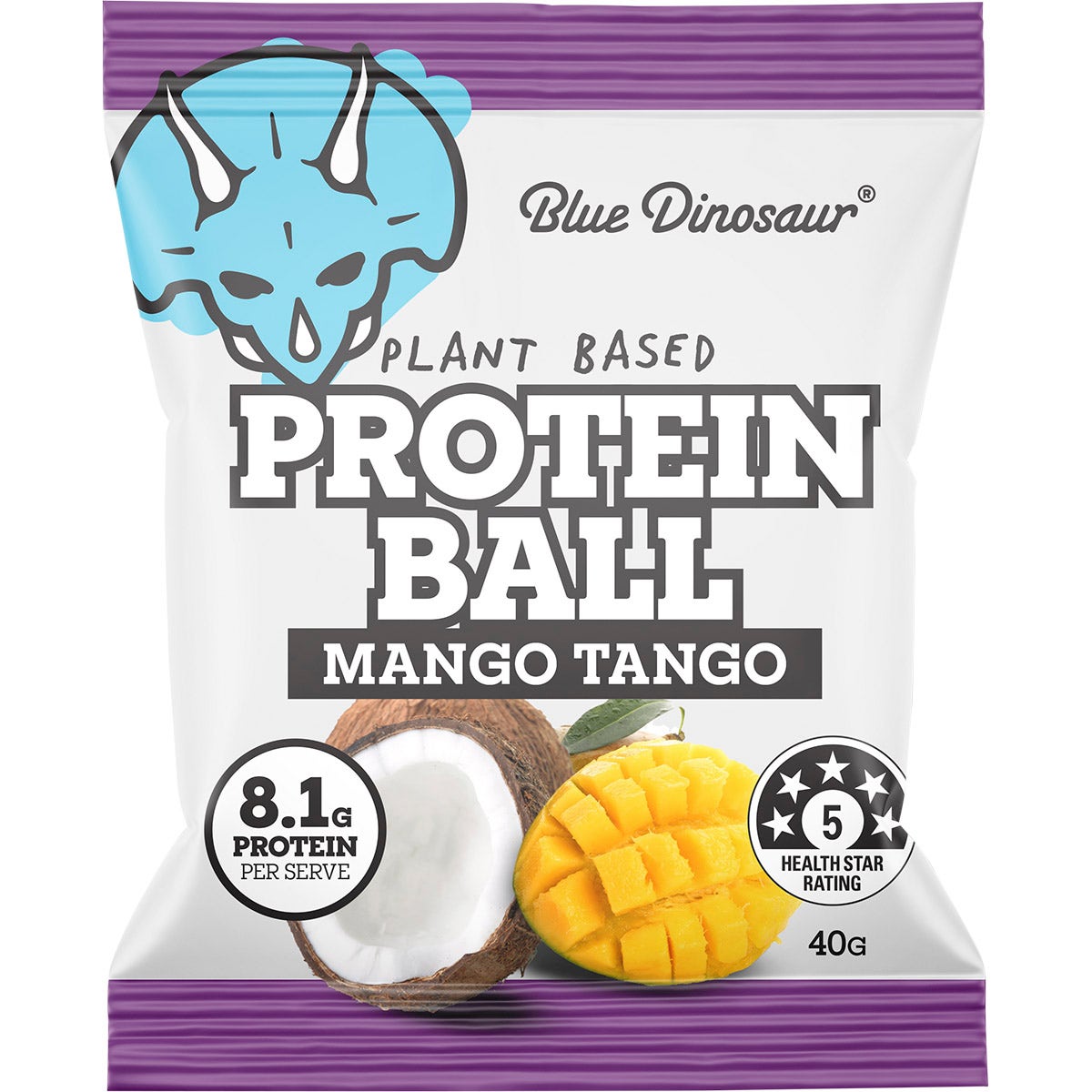 Blue Dinosaur Protein Ball Mango Tango 12x40g