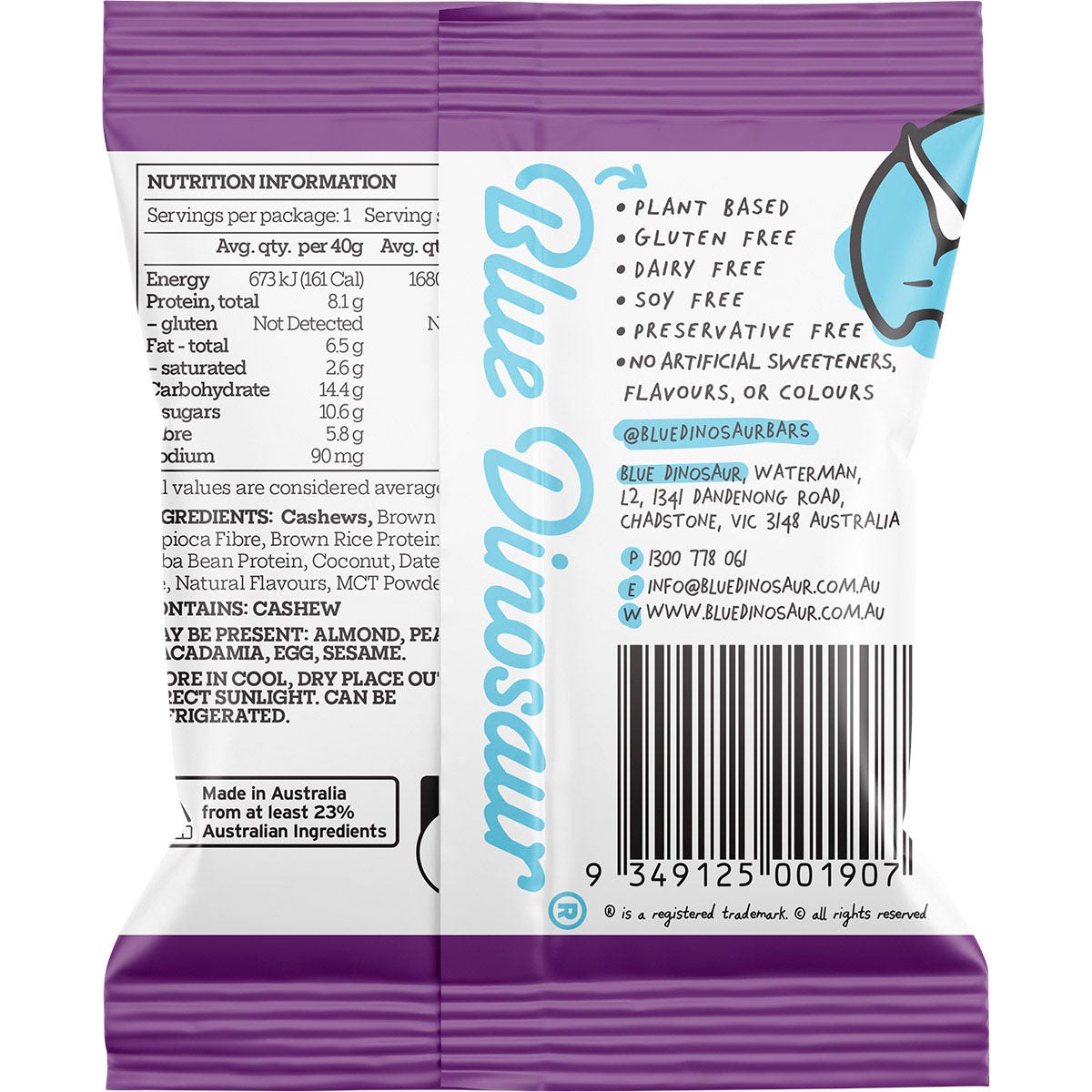 Blue Dinosaur Protein Ball Mango Tango 12x40g